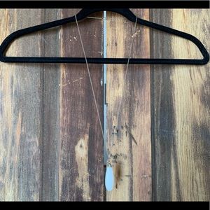 FRANCESCAS long chain white stone pendant necklace